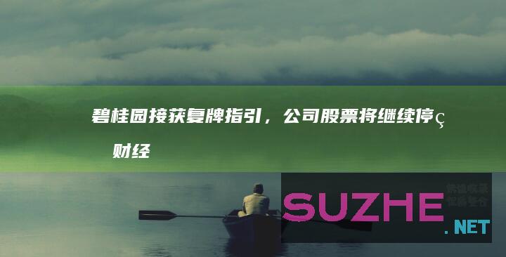 碧桂园接获复牌指引，公司股票将继续停牌_财经